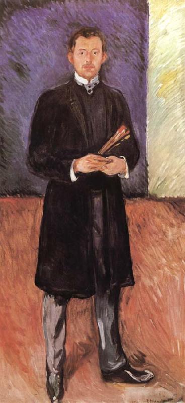 Edvard Munch Holding a drama of Self-Portrait China oil painting art